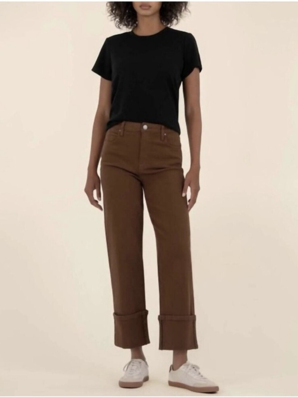 Kut From The Kloth Sierra Straight Leg Pants Cuffed Choc Brown 14 Fall Casual